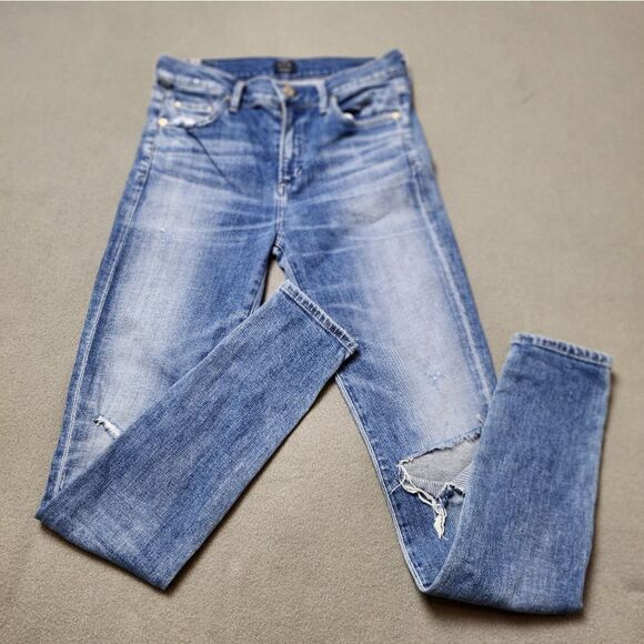 Citizens of Humanity Rocket jeans High Rise Skinny Sz 25 Distressed - Picture 6 of 16